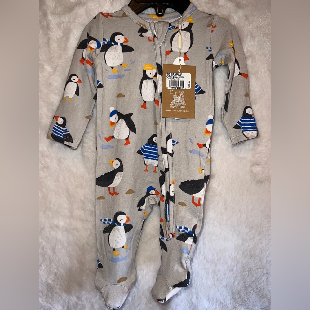 Angel dear bamboo zipper footie puffins
